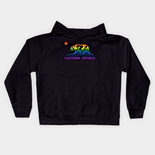 California Republic LGBTQ Gay Pride State Flag Kids Hoodie